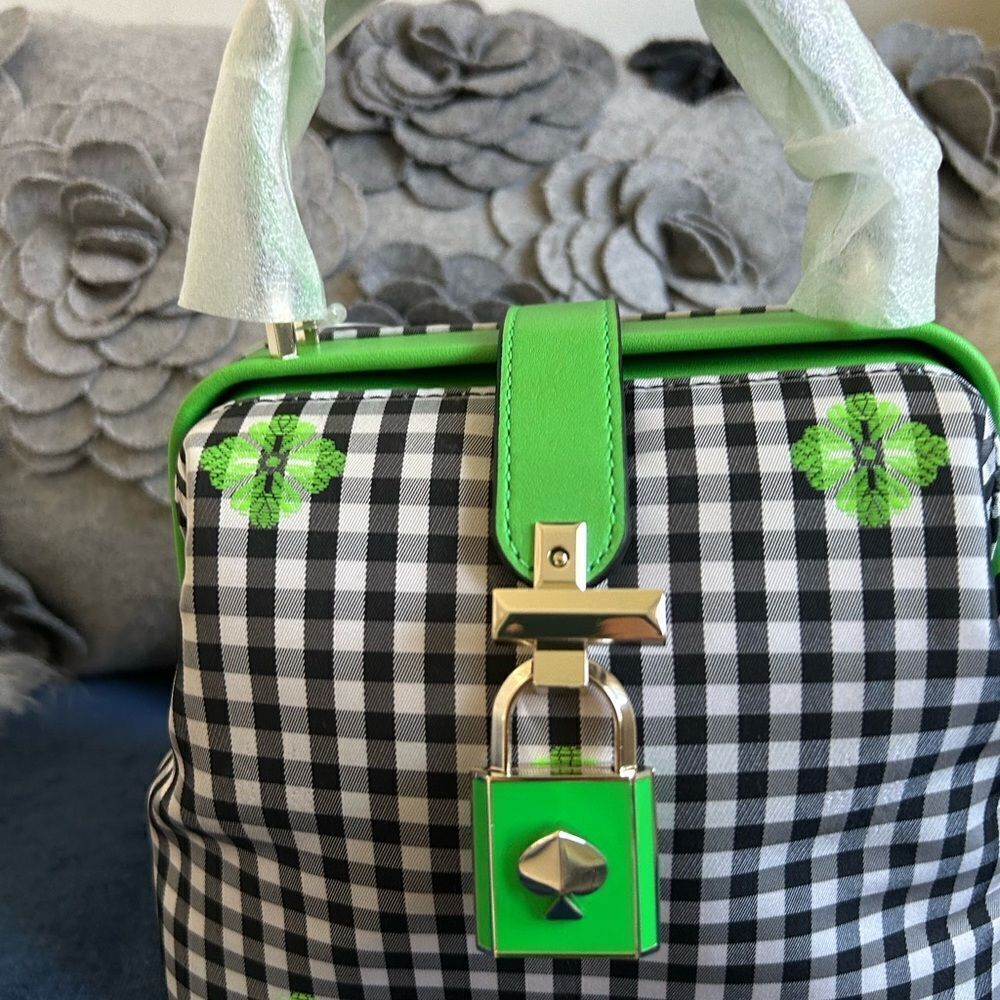 Kate Spade Green and Black Checkered Handbag - Picture 5 of 7